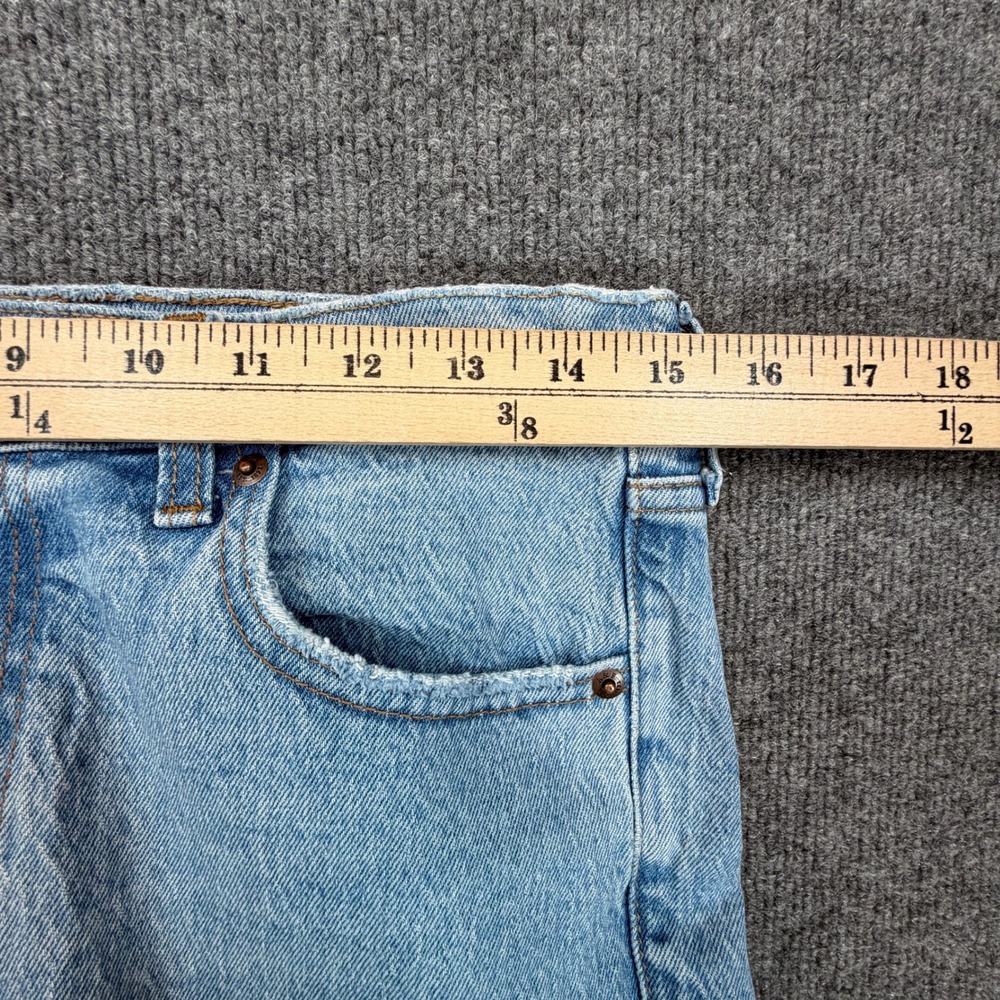 Abercrombie & Fitch‎ The 90s Straight Jeans Sz 29 Light Wash Mid Rise Distressed - Picture 7 of 11